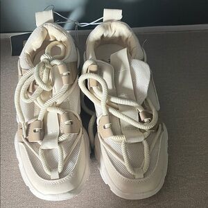 Forever 21 Cream and Tan Sneakers